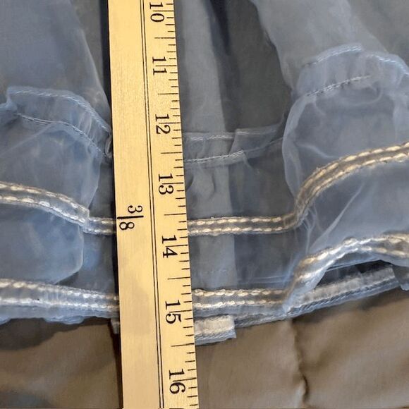 Tularosa Delaney Skirt in Vintage Blue Lined Organza Ruffles Elastic Waist Small - Picture 10 of 11